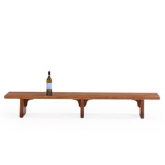 Panca / Tavolino in rovere massiccio francese, C.C. 1970.