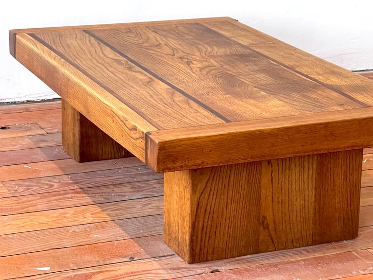 French Solid Oak Coffee Table,  1950's For Sale 5