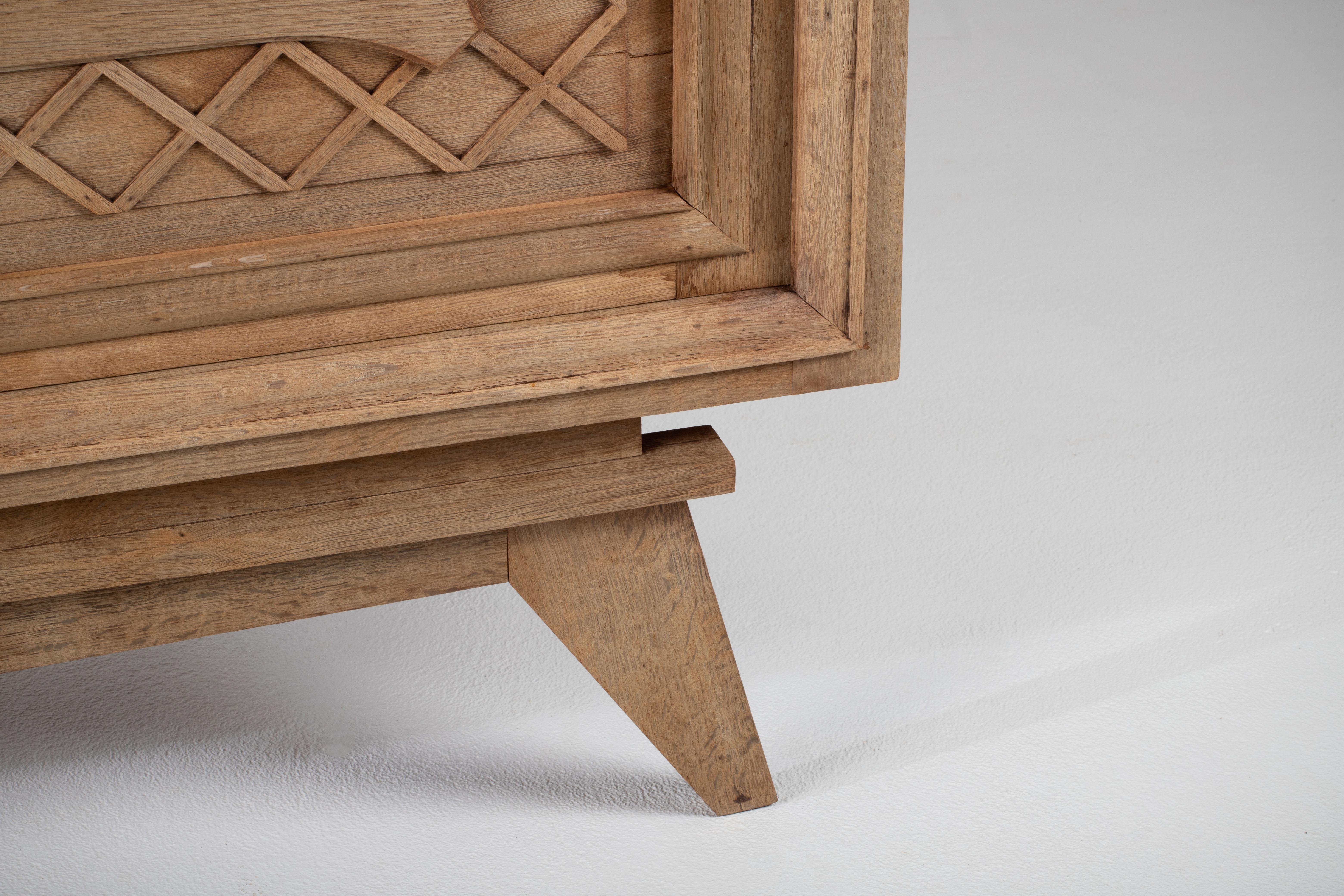 French Solid Oak Credenza, 1940s 7