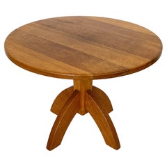 French Solid Oak End / Side Table Style of Pierre Chapo