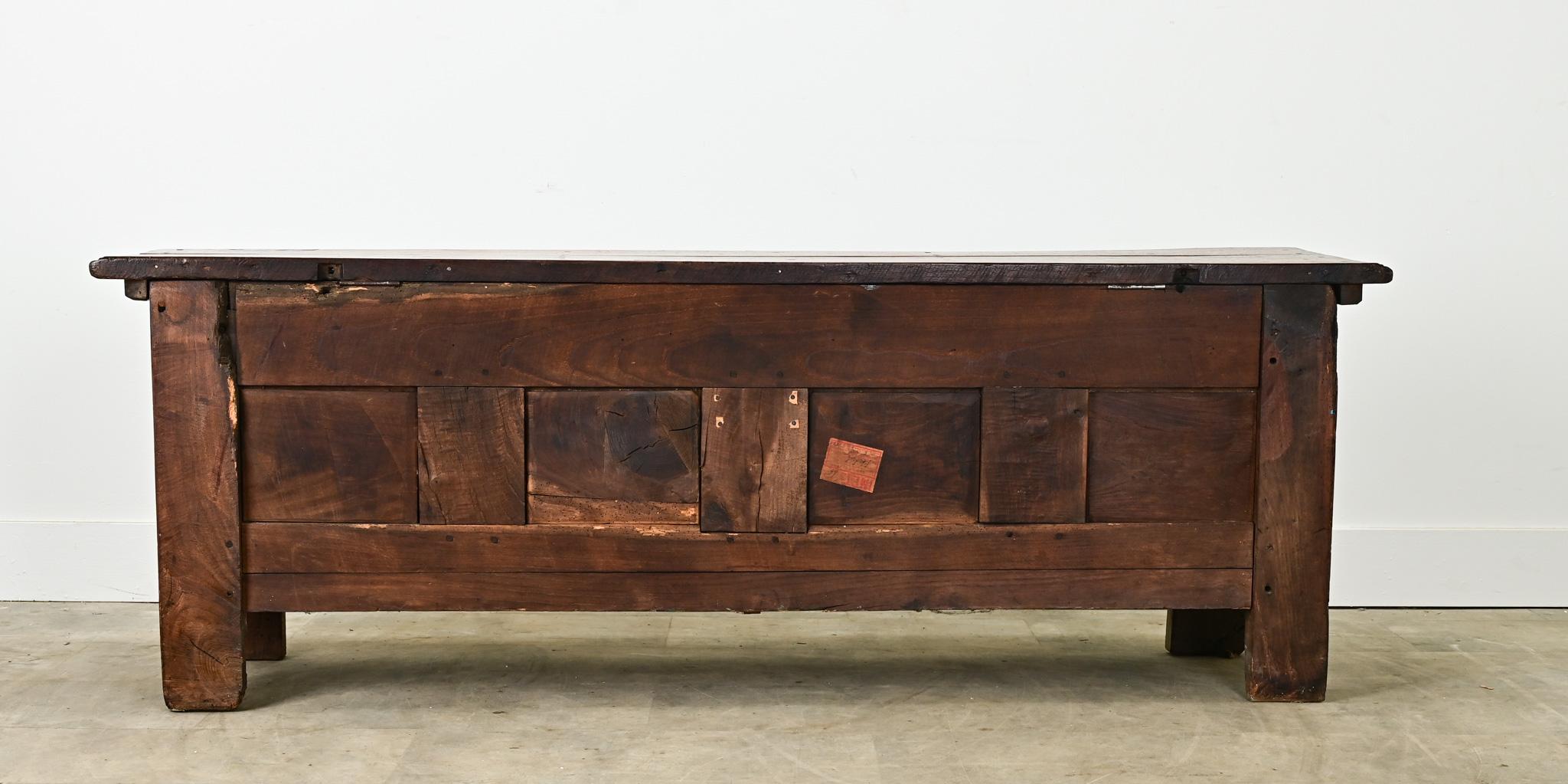 French Solid Oak & Inlay Coffer 4