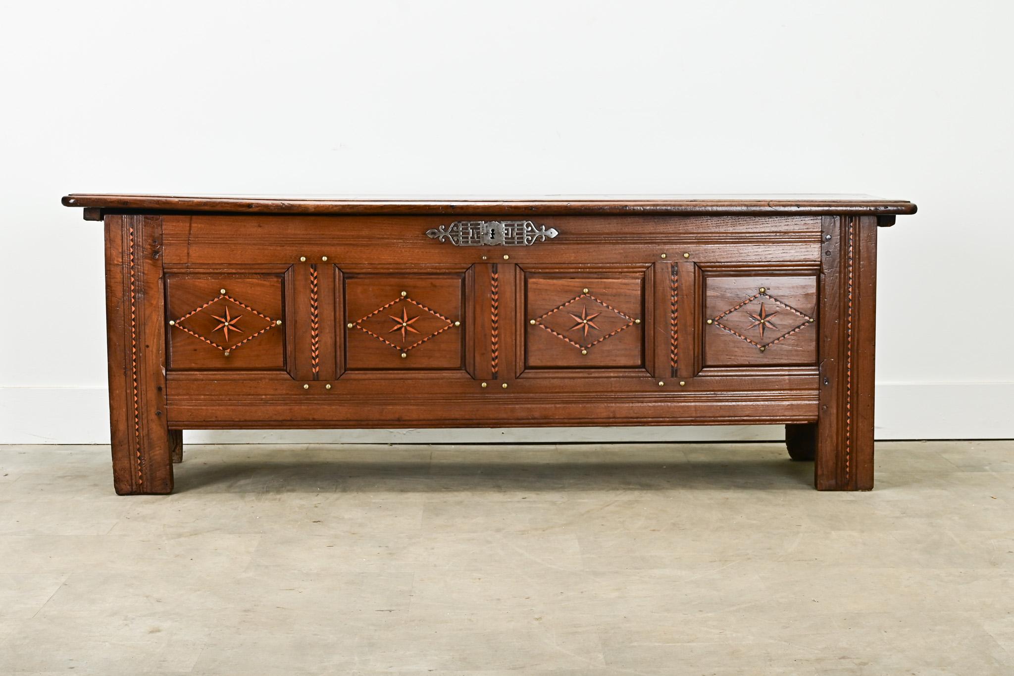 Other French Solid Oak & Inlay Coffer