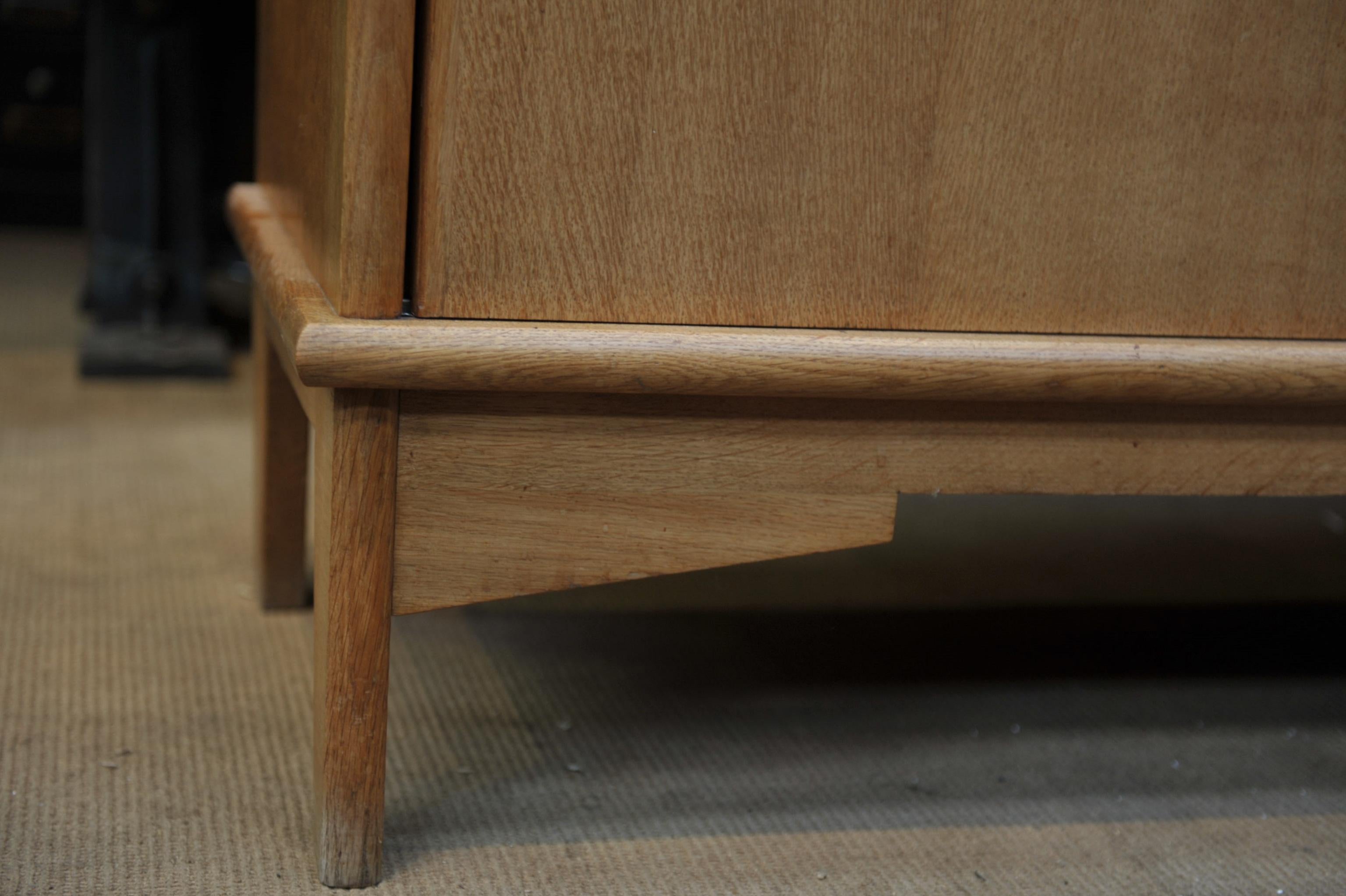 French Solid Oak Midcentury Shelf Cabinet, circa 1950 For Sale 6