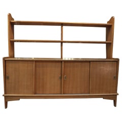 French Solid Oak Midcentury Shelf Cabinet, circa 1950