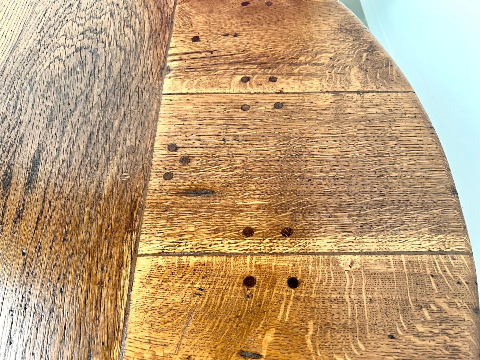 Tavolo rotondo francese in legno massiccio di Oak - Pezzo unico, circa 1900 in vendita 6