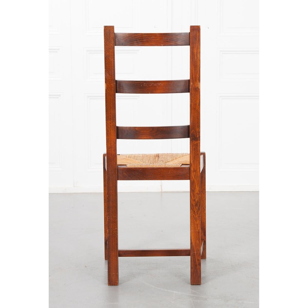 French Solid Oak Rush Seat Chairs 9