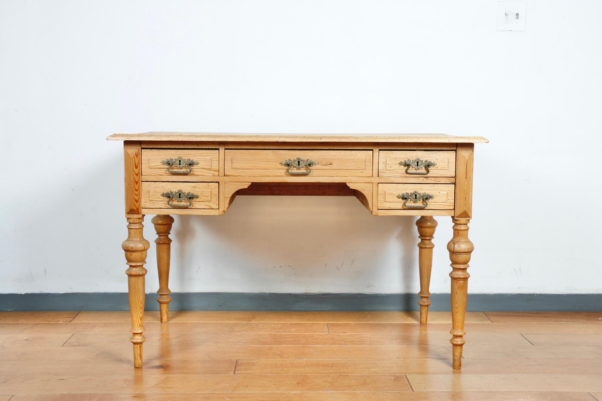 Rustic French Solid Oak Secretary Desk