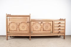 French solid oak sideboard by Guillerme et Chambron for Votre Maison, 1960.