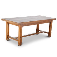 French Solid Oak Trestle Table