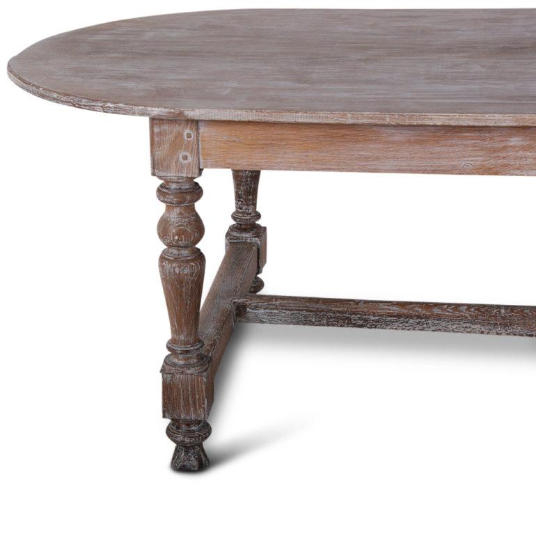 20th Century French Solid Oak Trestle Table