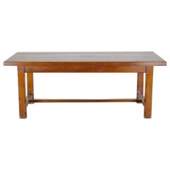 French Solid Oak Trestle Table