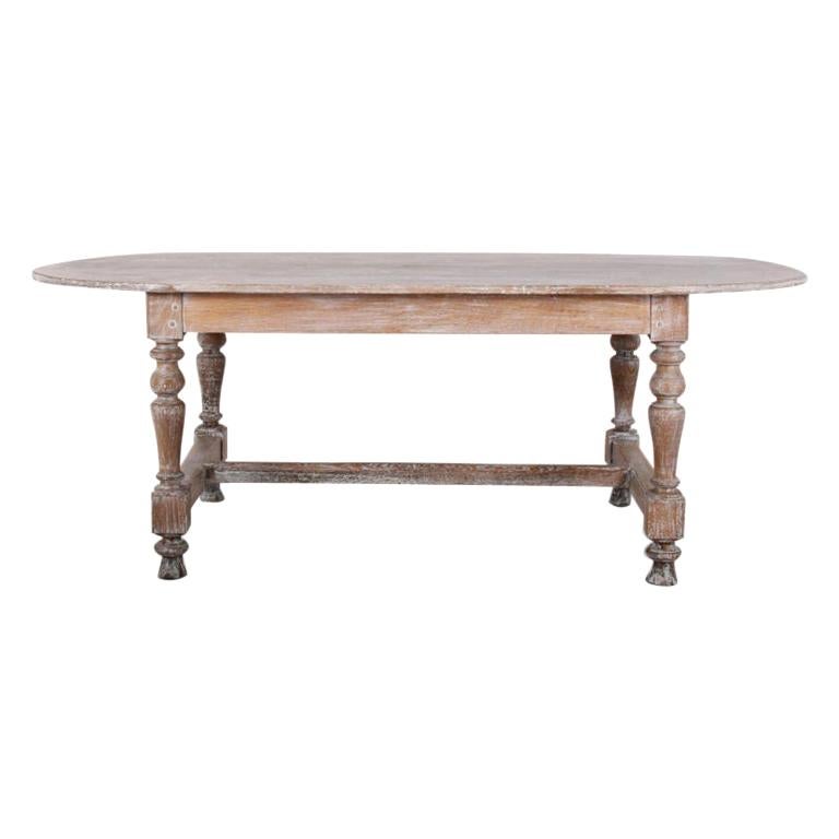French Solid Oak Trestle Table