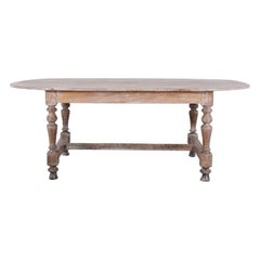 Antique French Solid Oak Trestle Table