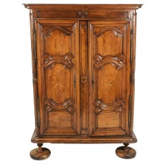 French Solid Walnut and Oak 18th Century Armoire