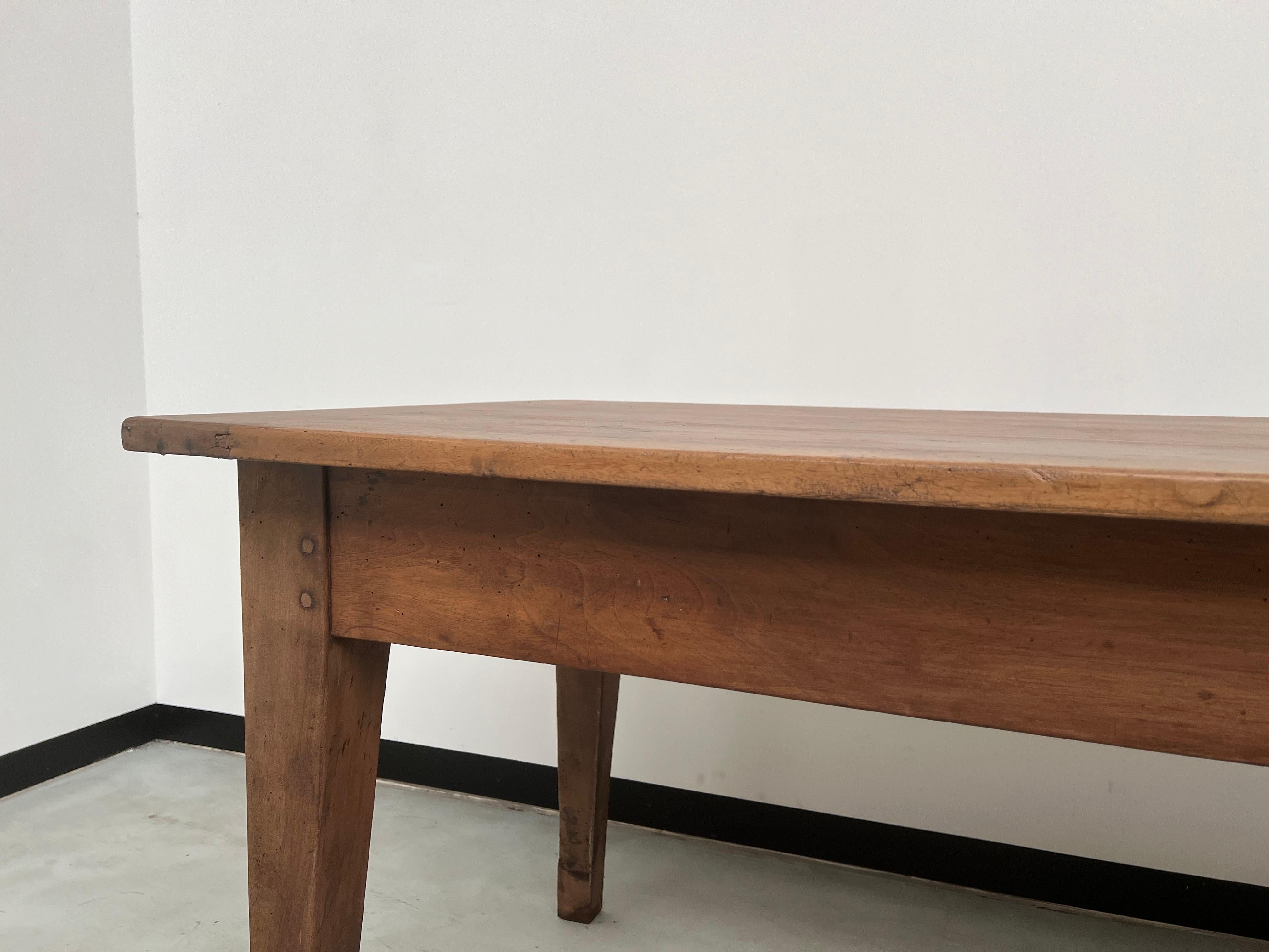 French solid walnut farm table with spindle legs 5