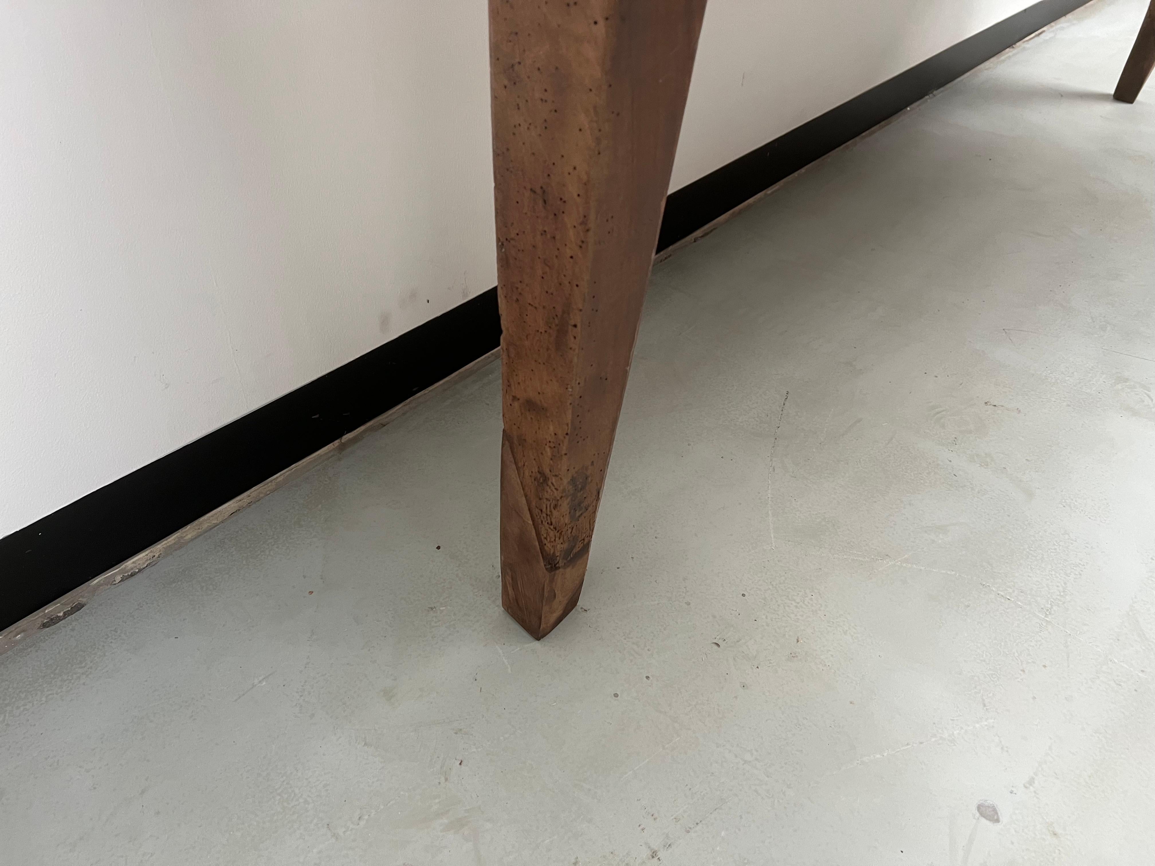 French solid walnut farm table with spindle legs For Sale 11
