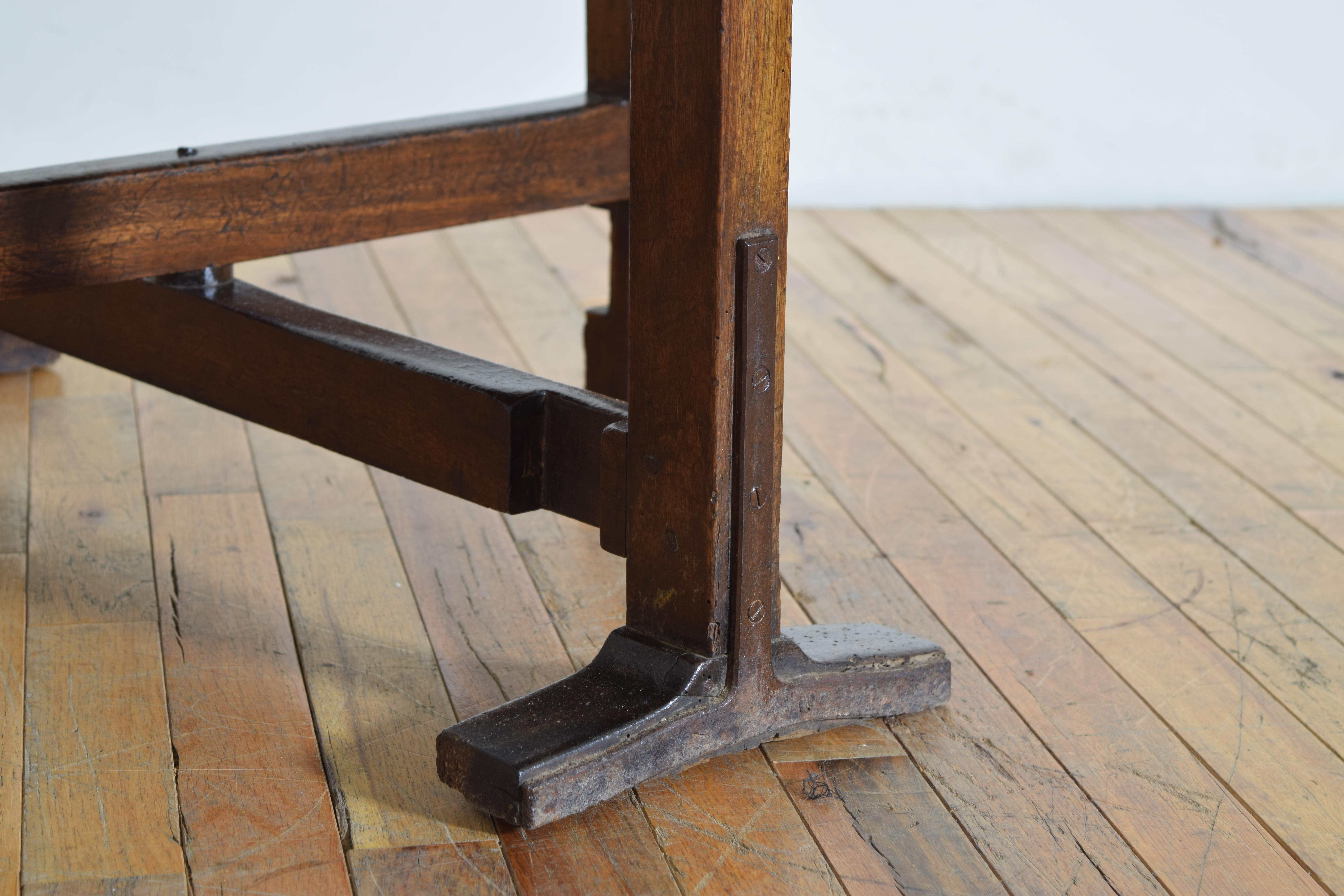 French Solid Walnut Folding Oval Vineyard Table from the mid 19th century 4
