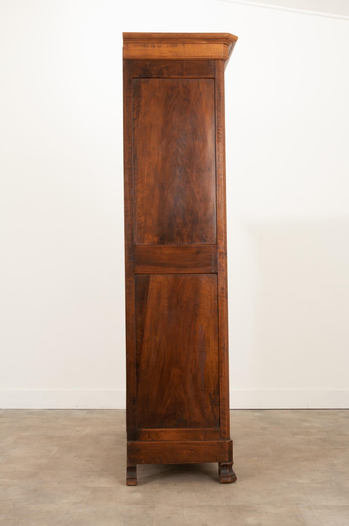 French Solid Walnut Louis Philippe Armoire 1