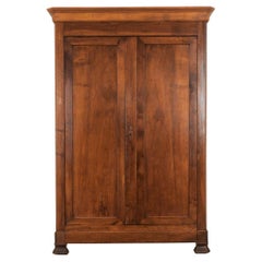 Antique French Solid Walnut Louis Philippe Armoire