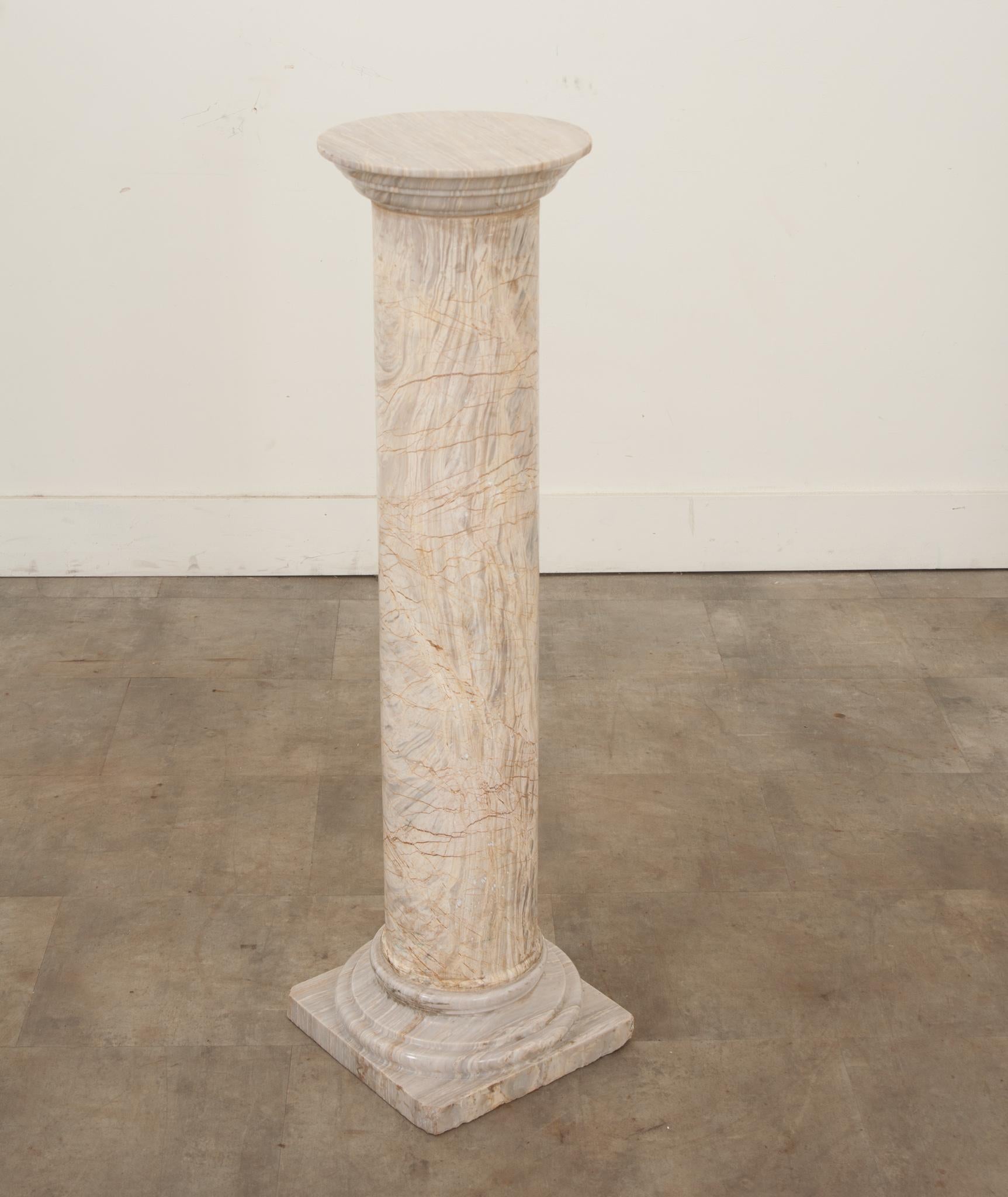 French Solid White Marble Column 2