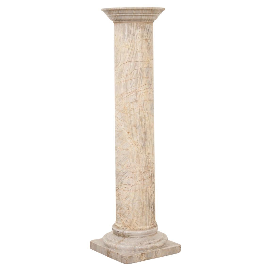 French Solid White Marble Column