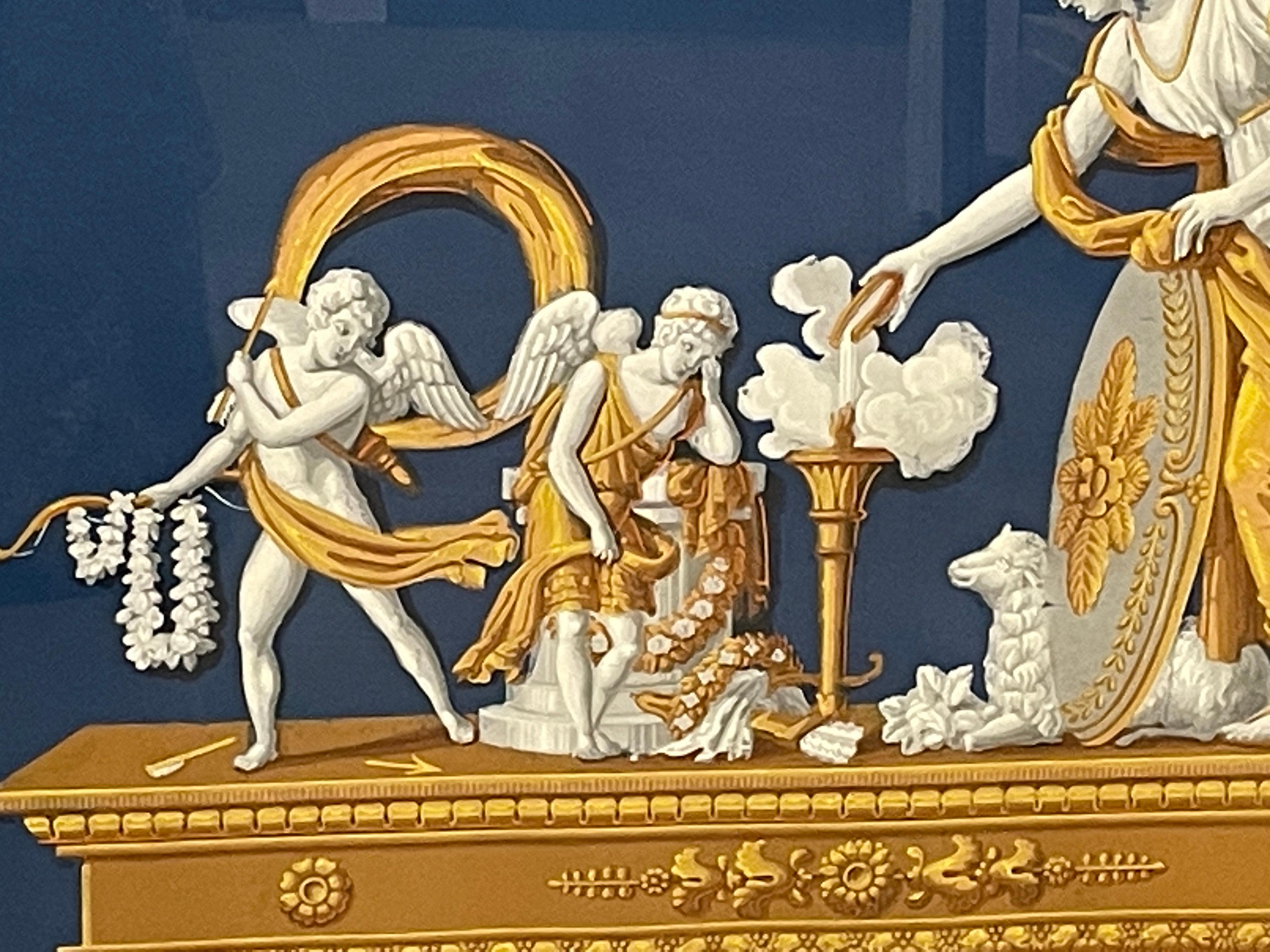 Neoclassical French Sopraporte Painting from a South of France Castle, 19th century For Sale