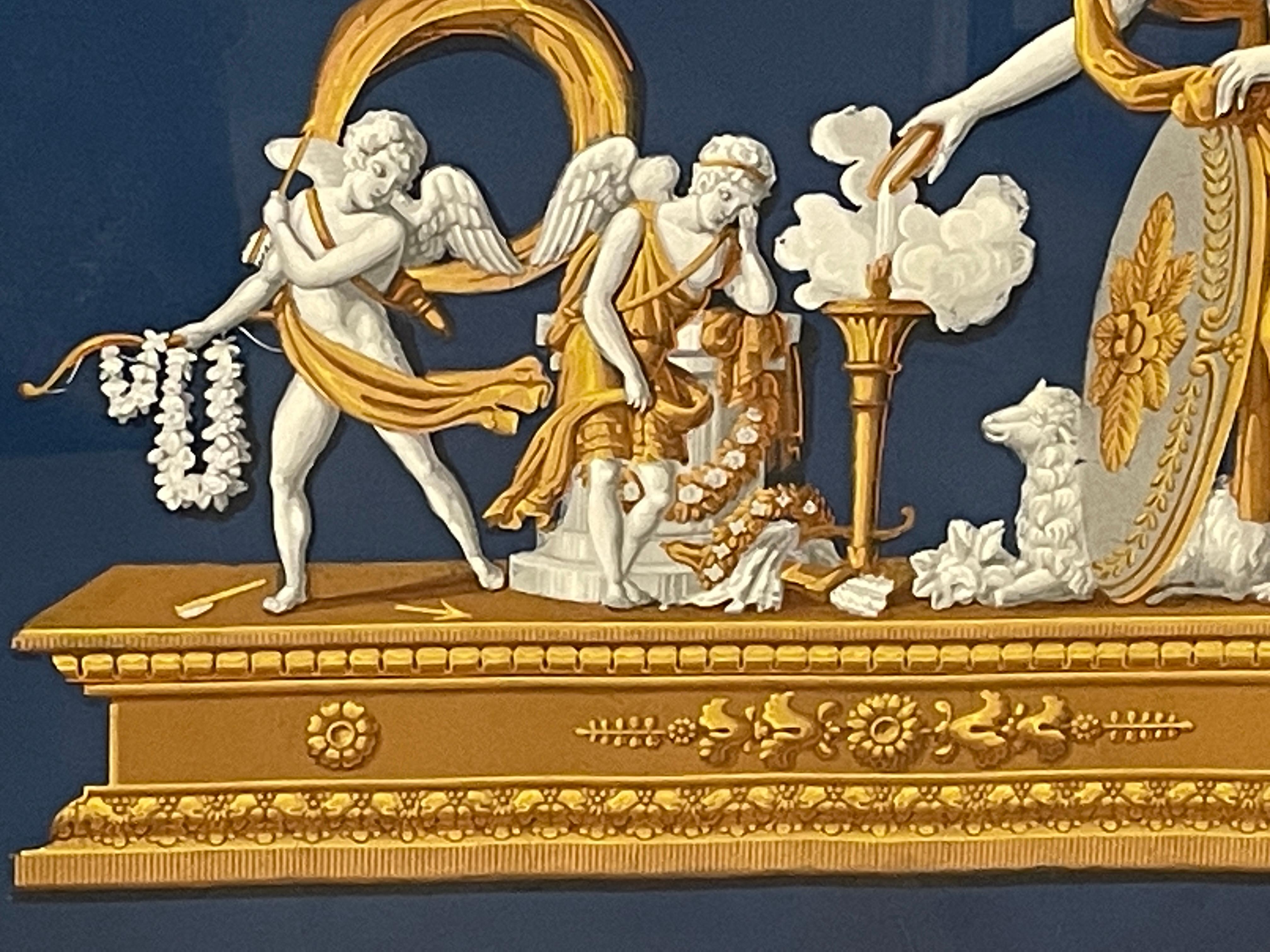Hand-Painted French Sopraporte Painting from a South of France Castle, 19th century For Sale