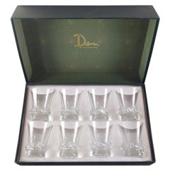Vintage French Sorcy Glasses Crystal Set Eight by Daum, 1950s
