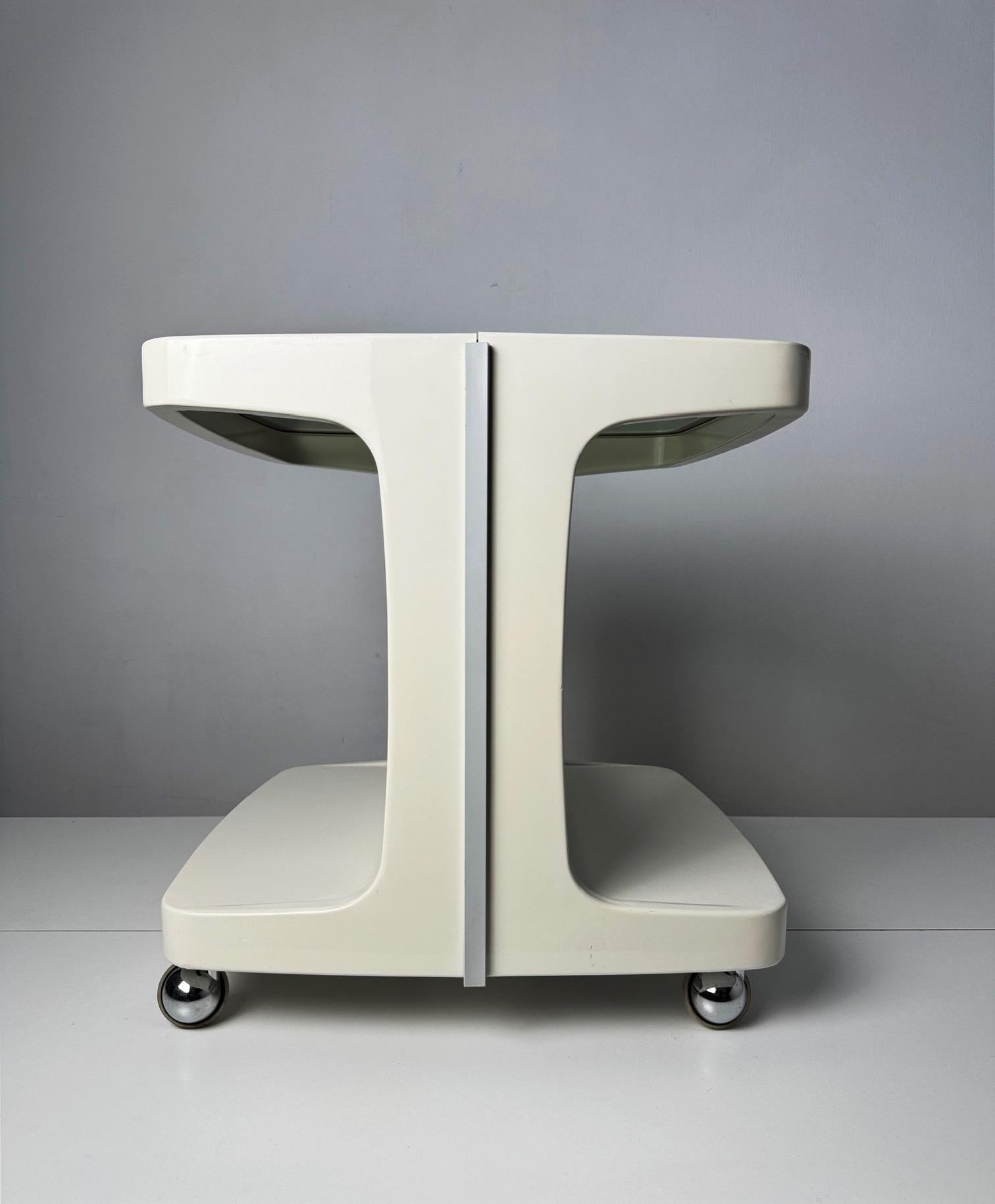 French Space Age Bar Cart with Bottle Holder by Marc Held for Prisunic, 1970s In Good Condition In BARCELONA, ES