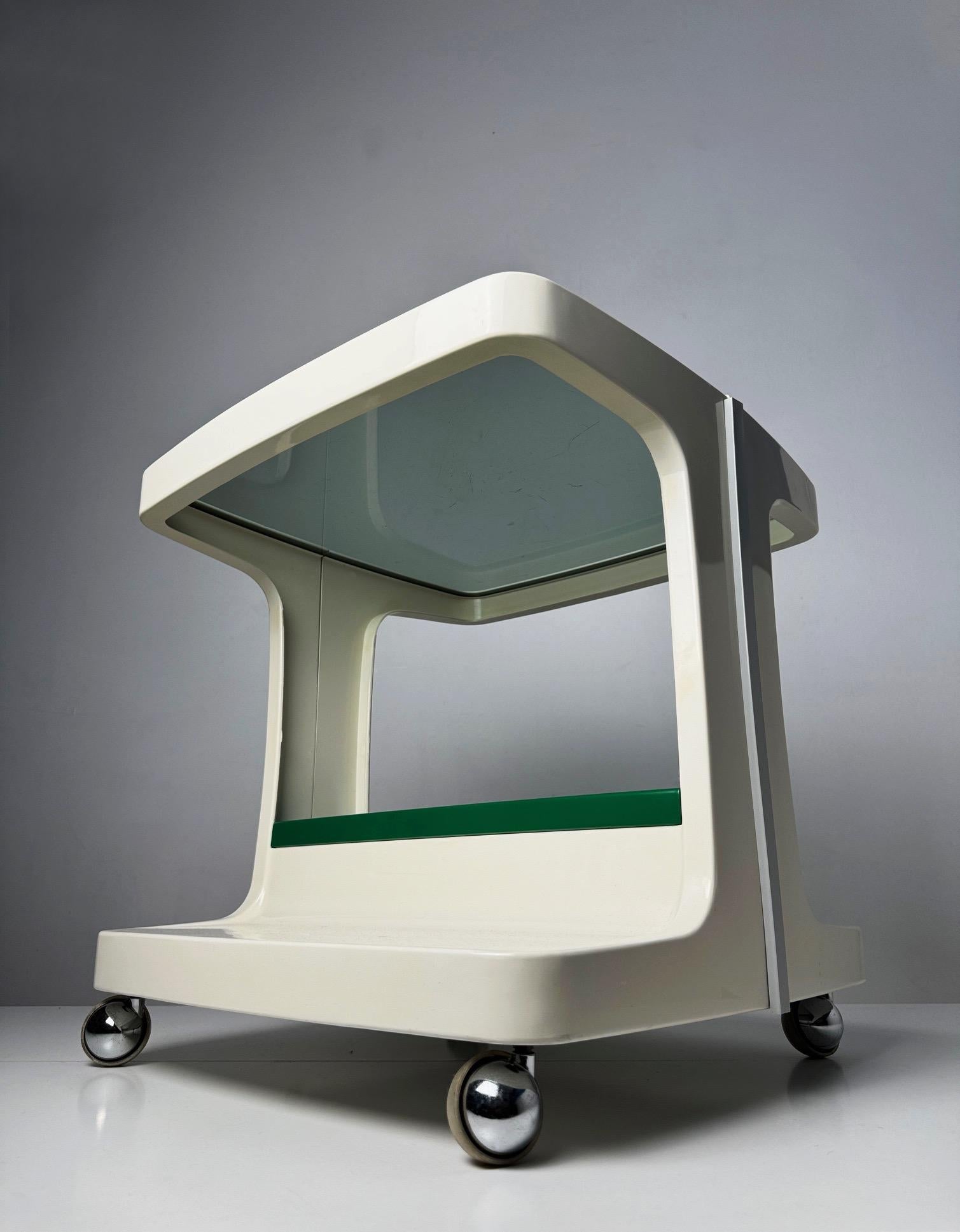 French Space Age Bar Cart with Bottle Holder by Marc Held for Prisunic, 1970s 2