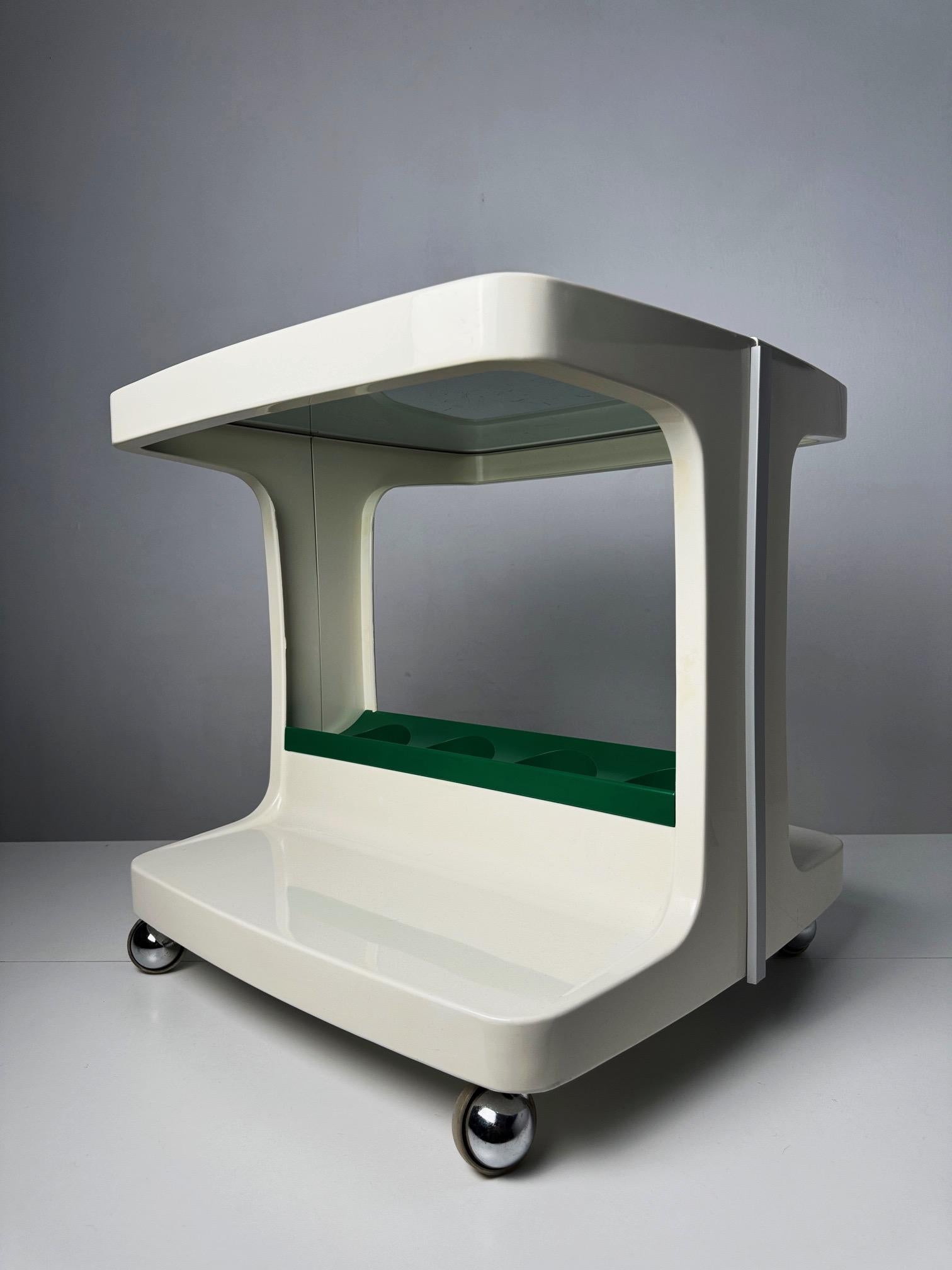 French Space Age Bar Cart with Bottle Holder by Marc Held for Prisunic, 1970s 3