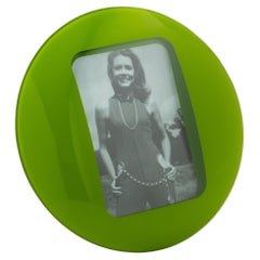French Space Age Green Glass Picture Frame, circa 1970