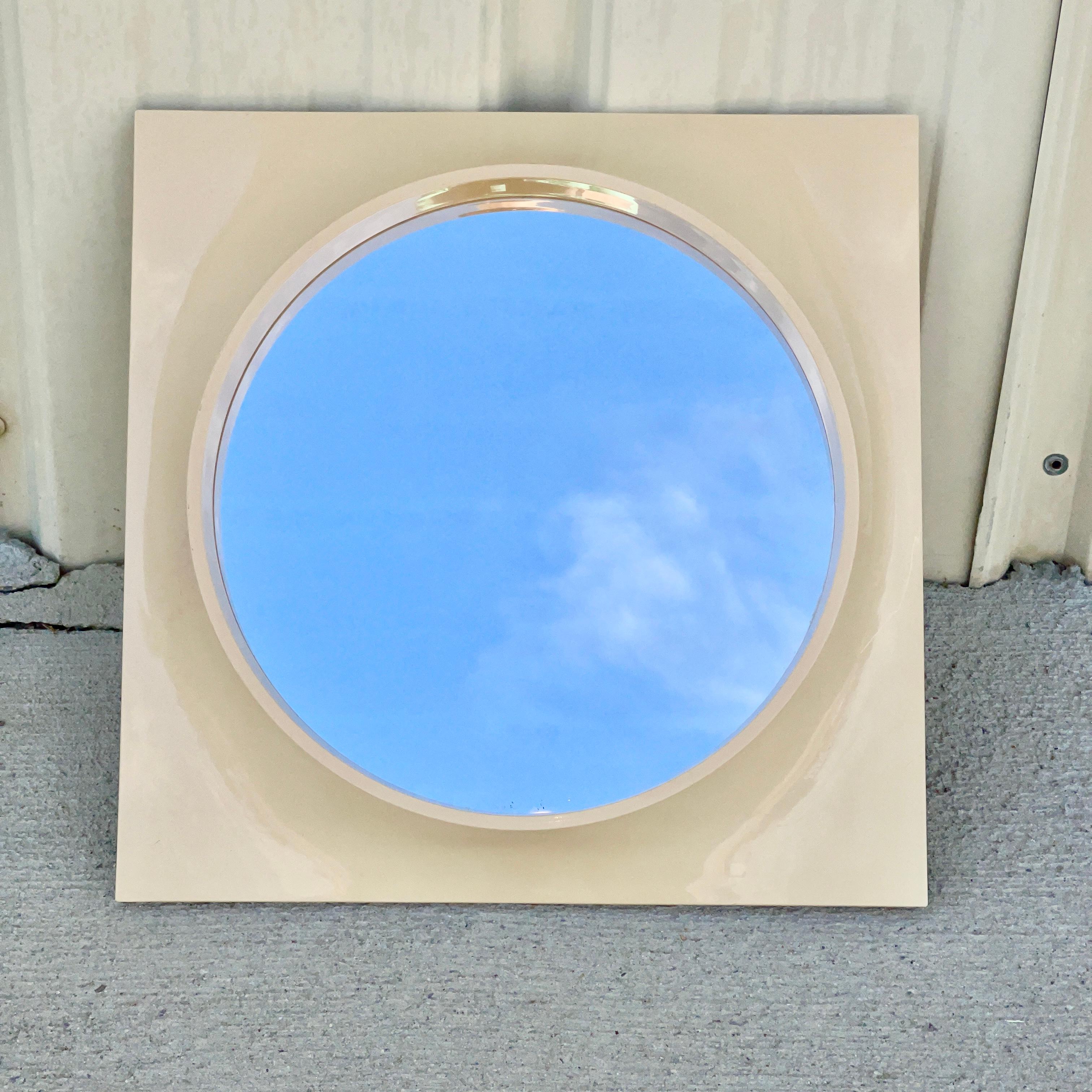 French Space Age Plastic Wall Mirror at 1stDibs