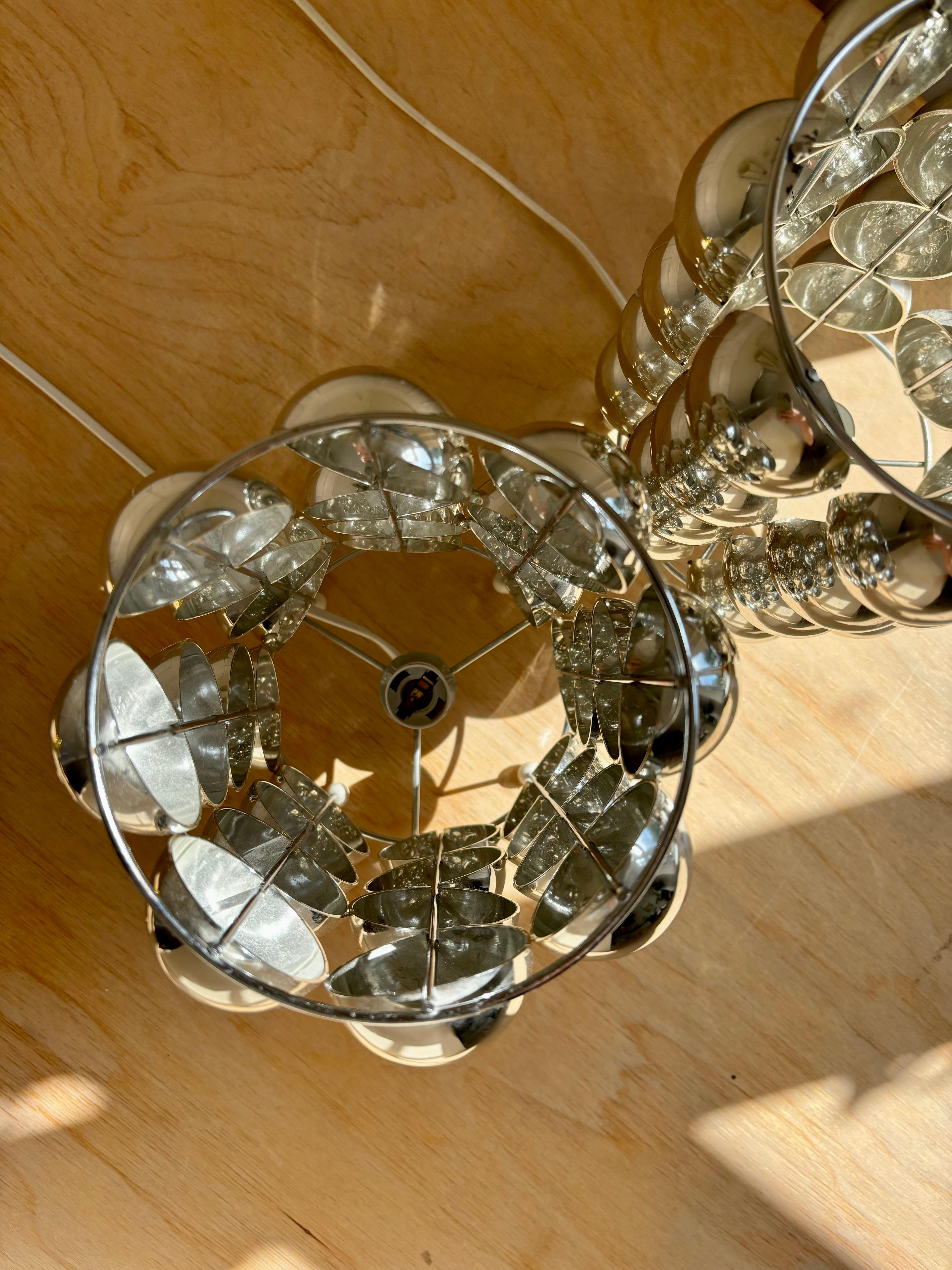 French Space Age Silver-Colored Bubble Table Lamps, 1980s In Good Condition In Copenhagen, DK