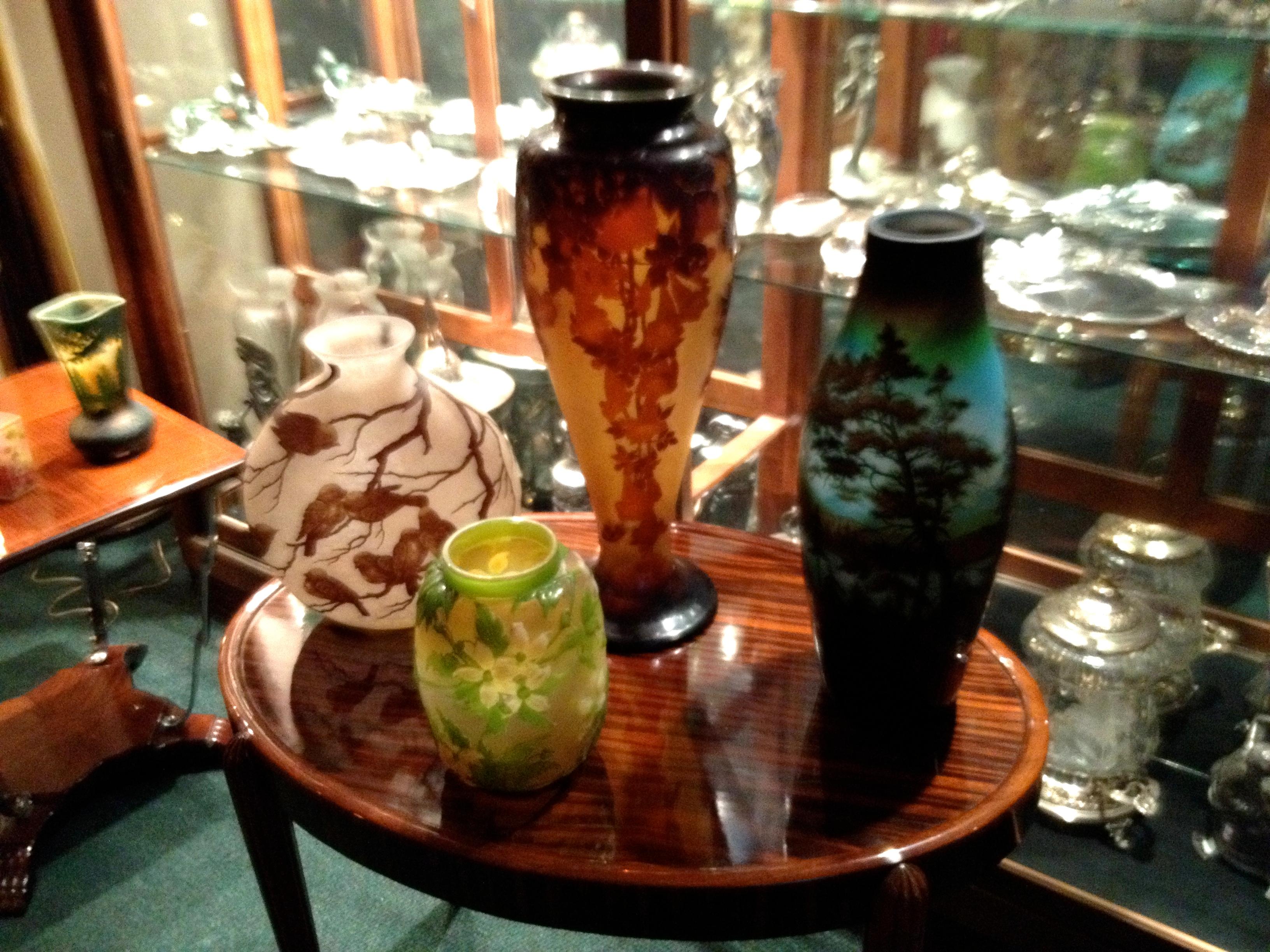 French sparrows Vase, Sign: Muller Freres Luneville, Jugendstil, Art Nouveau For Sale 5