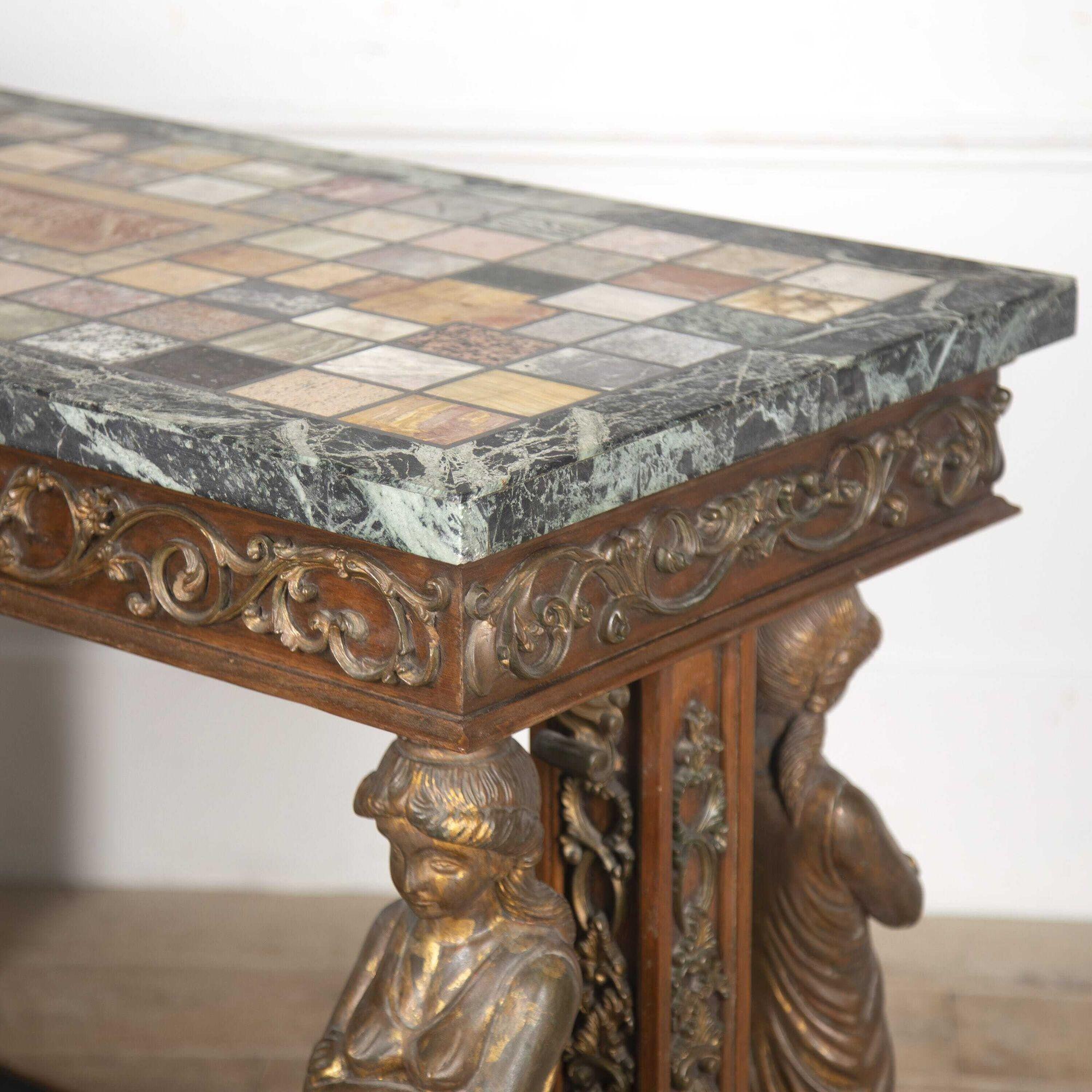 20th Century French Specimen Marble Console Table For Sale