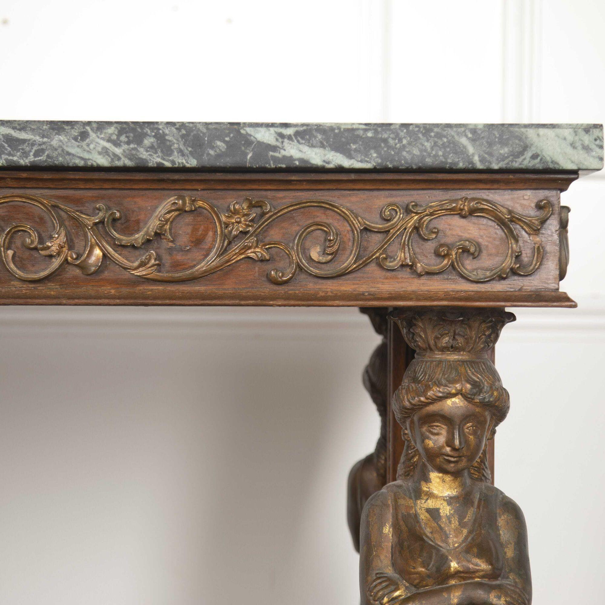 Marbre Table console en marbre de spécimen français en vente