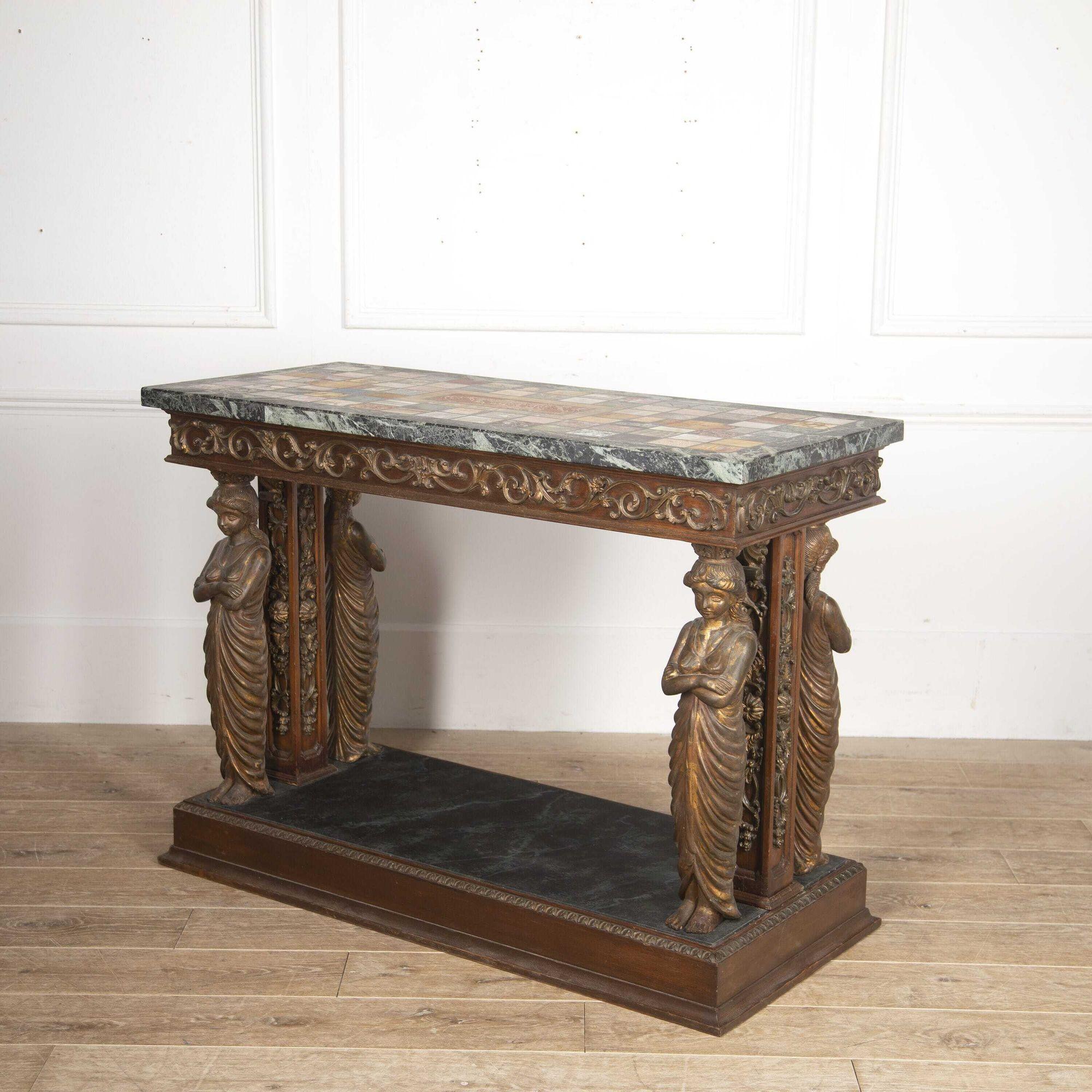 French Specimen Marble Console Table For Sale 4