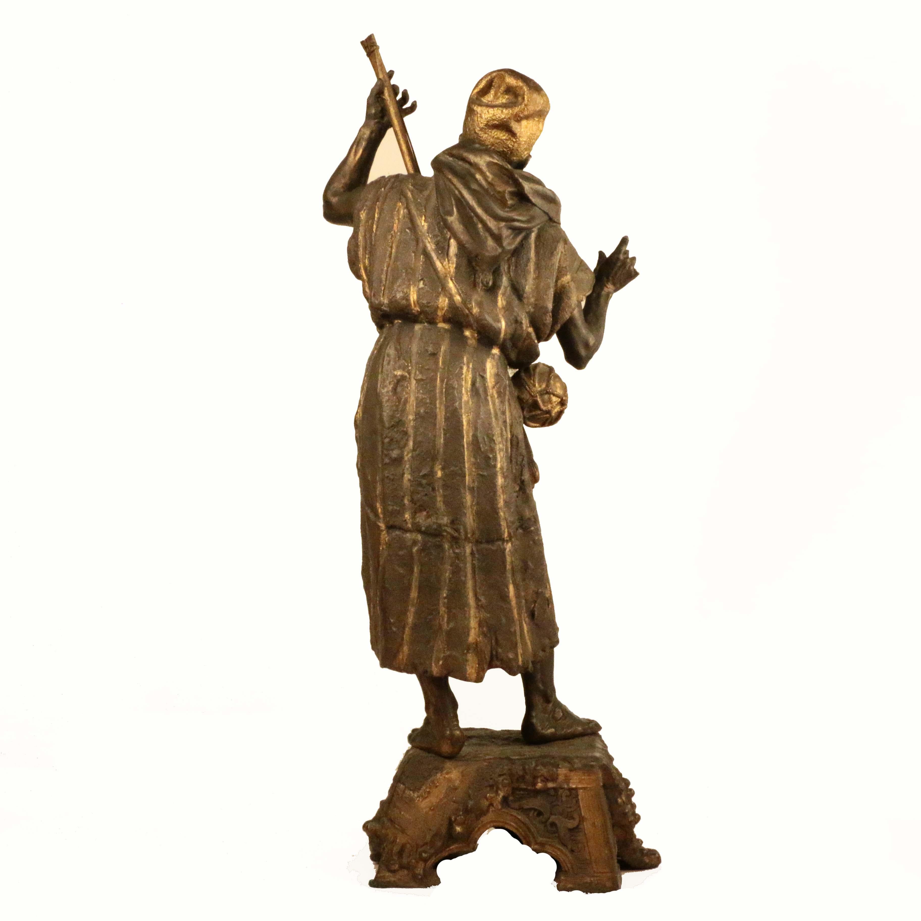 French Spelter Figure of an Arab Street Musician 2