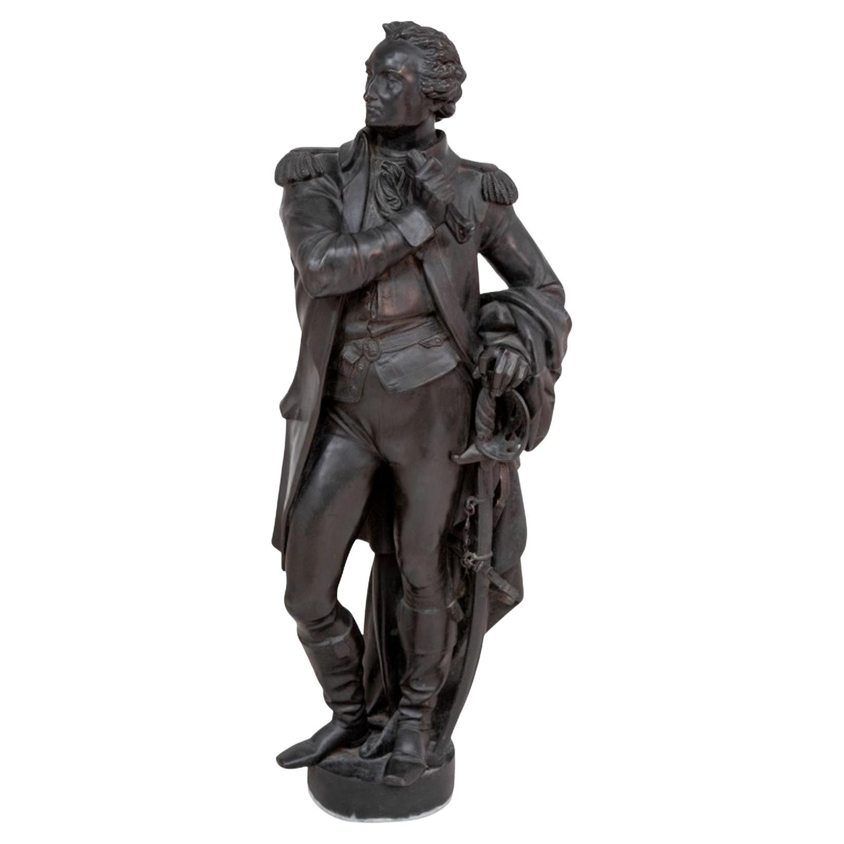 Statue d'un général en terre cuite en vente