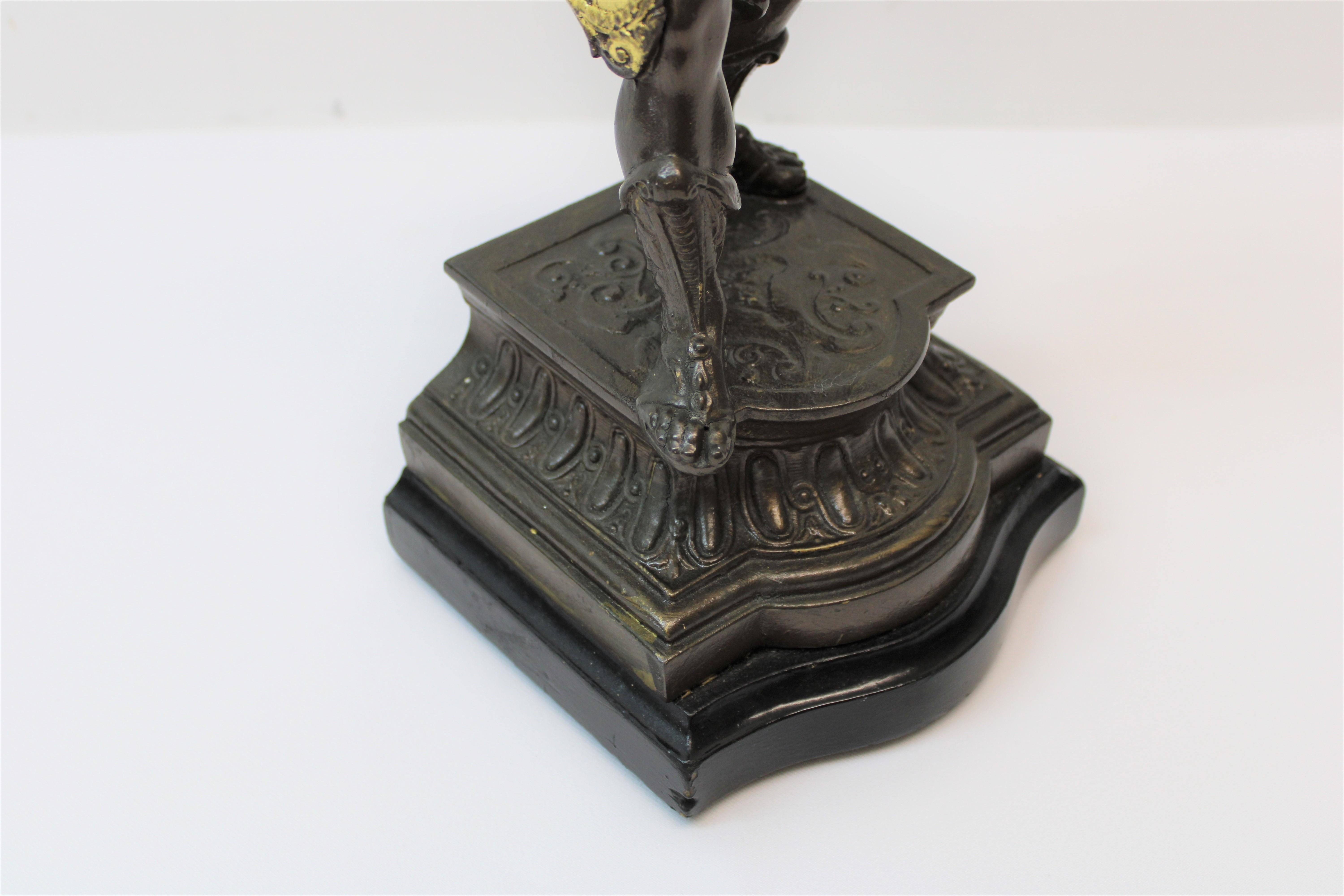 19th Century French Spelter Warrior Statues 'Bookends' For Sale