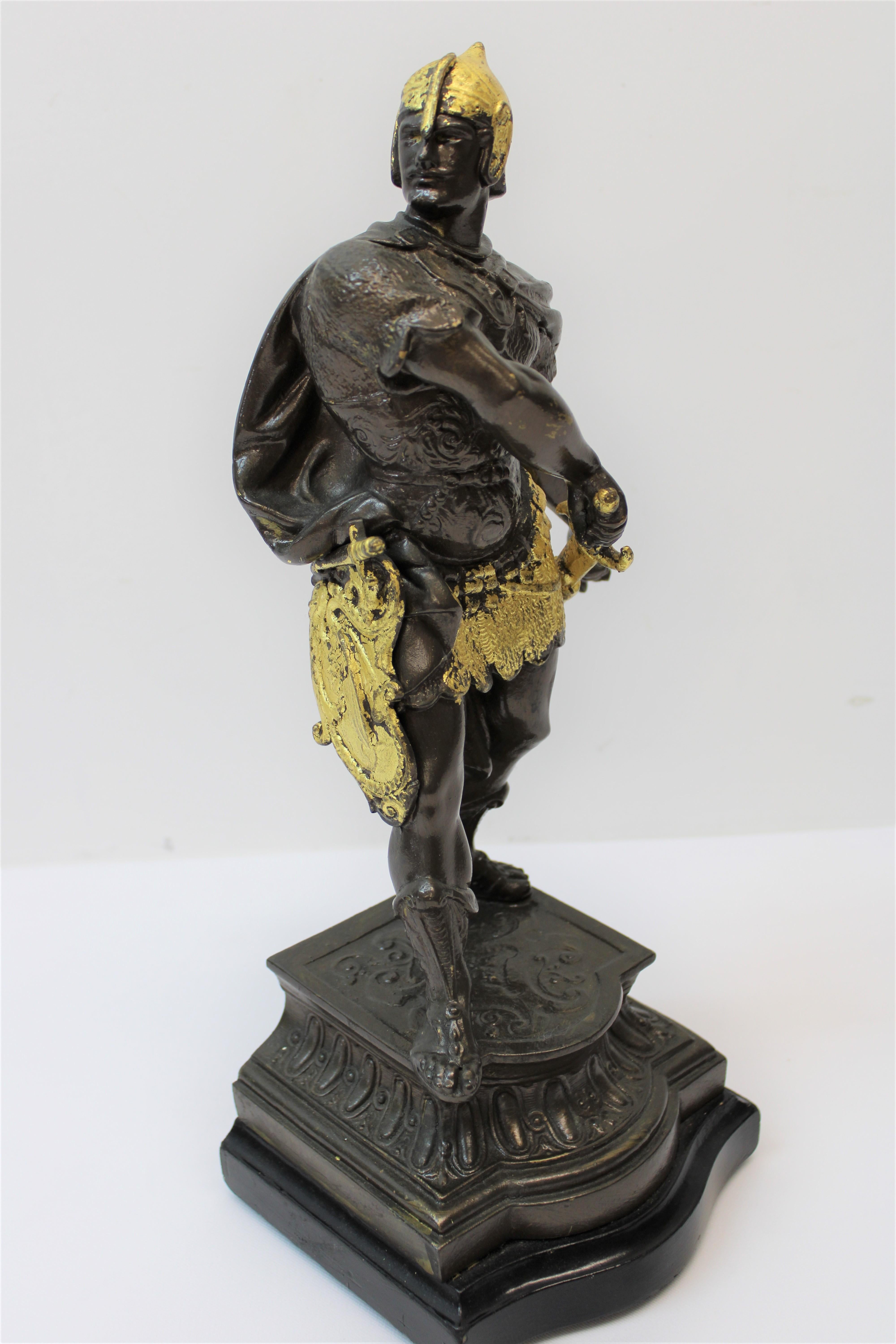 French Spelter Warrior Statues 'Bookends' For Sale 1