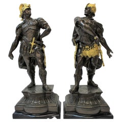 French Spelter Warrior Statues 'Bookends'