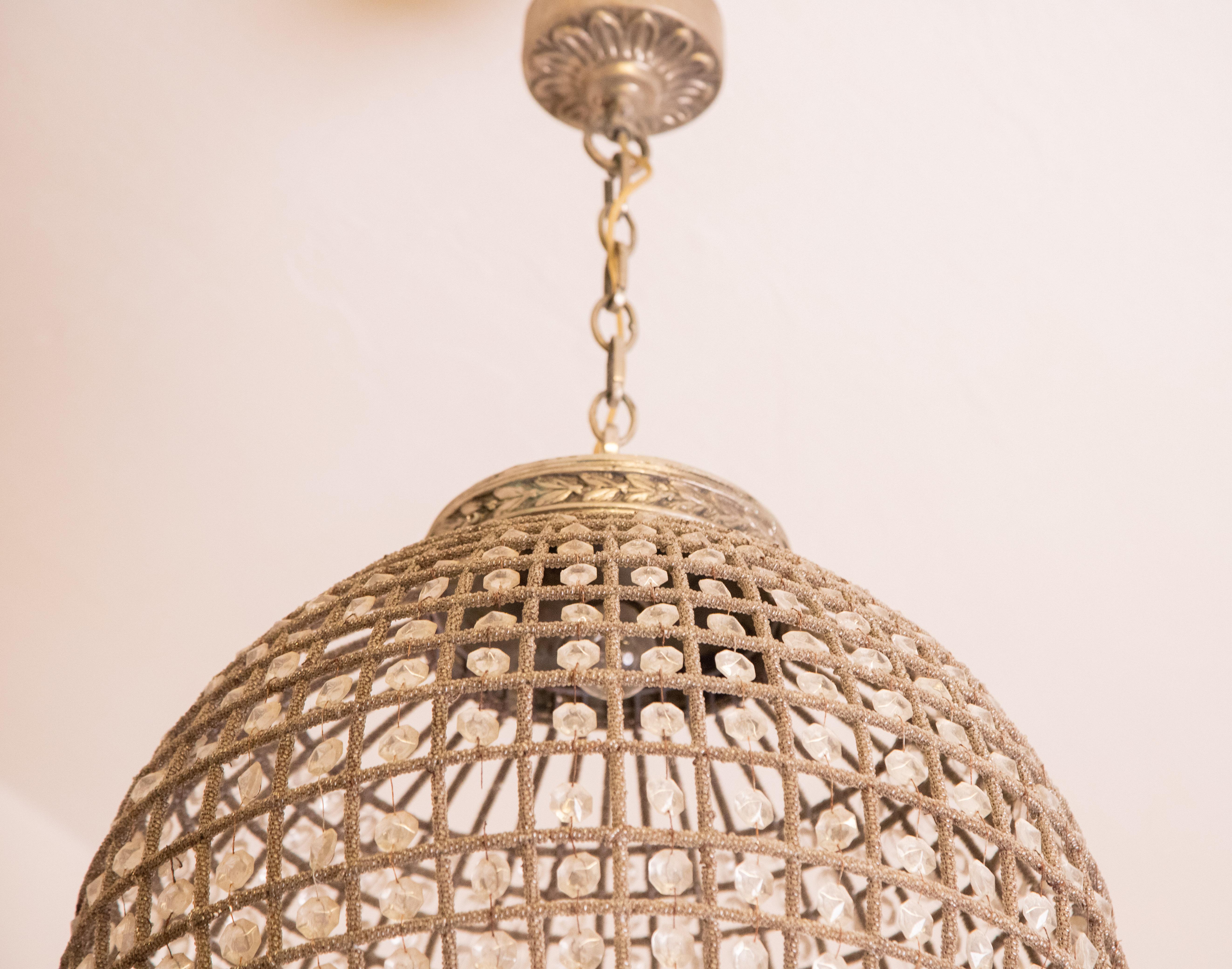 Late 20th Century French Sphere Chandelier Emperor style, 1970s For Sale