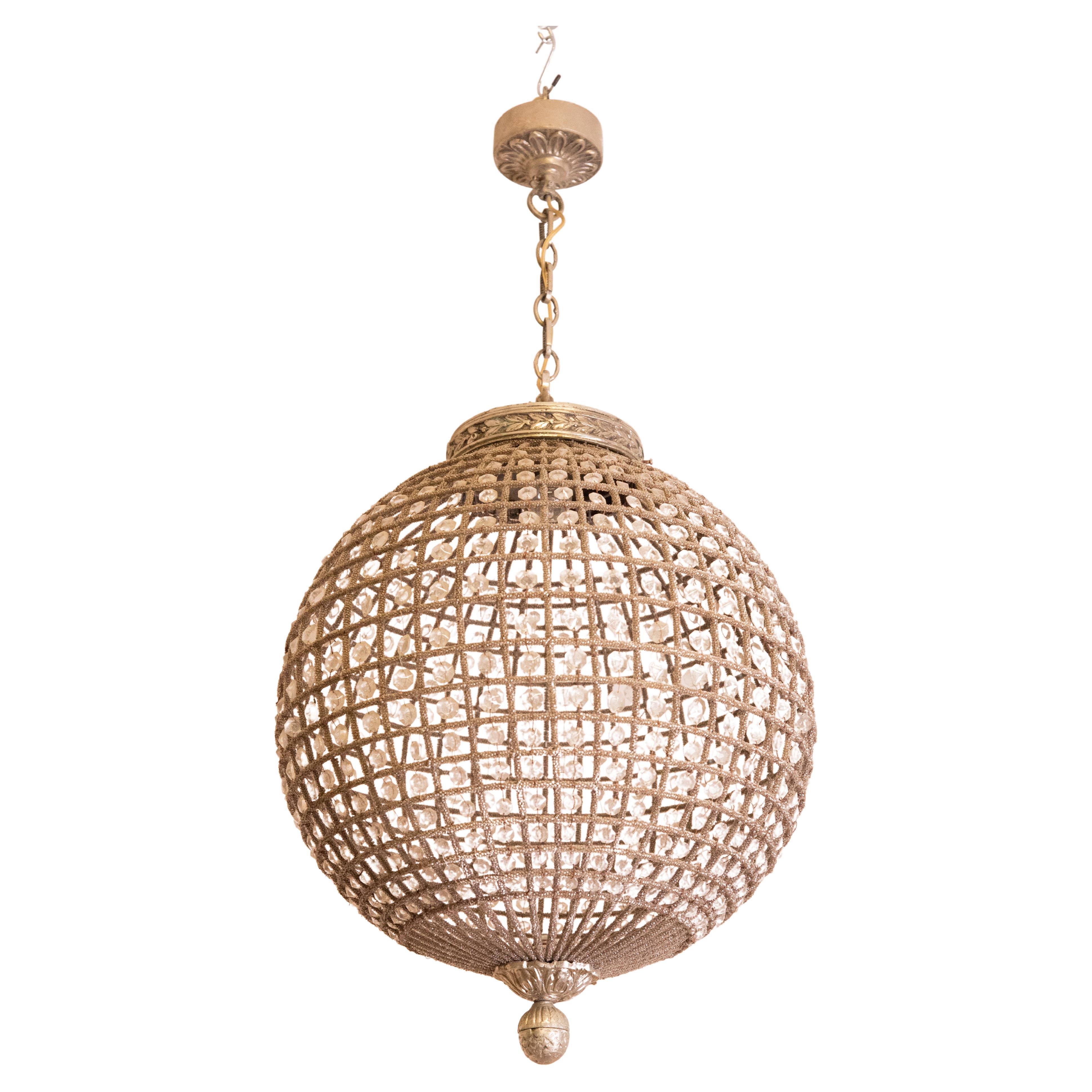 French Sphere Chandelier Emperor style, 1970s For Sale