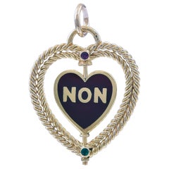 French Spinning YES/NO Gold and Enamel Charm
