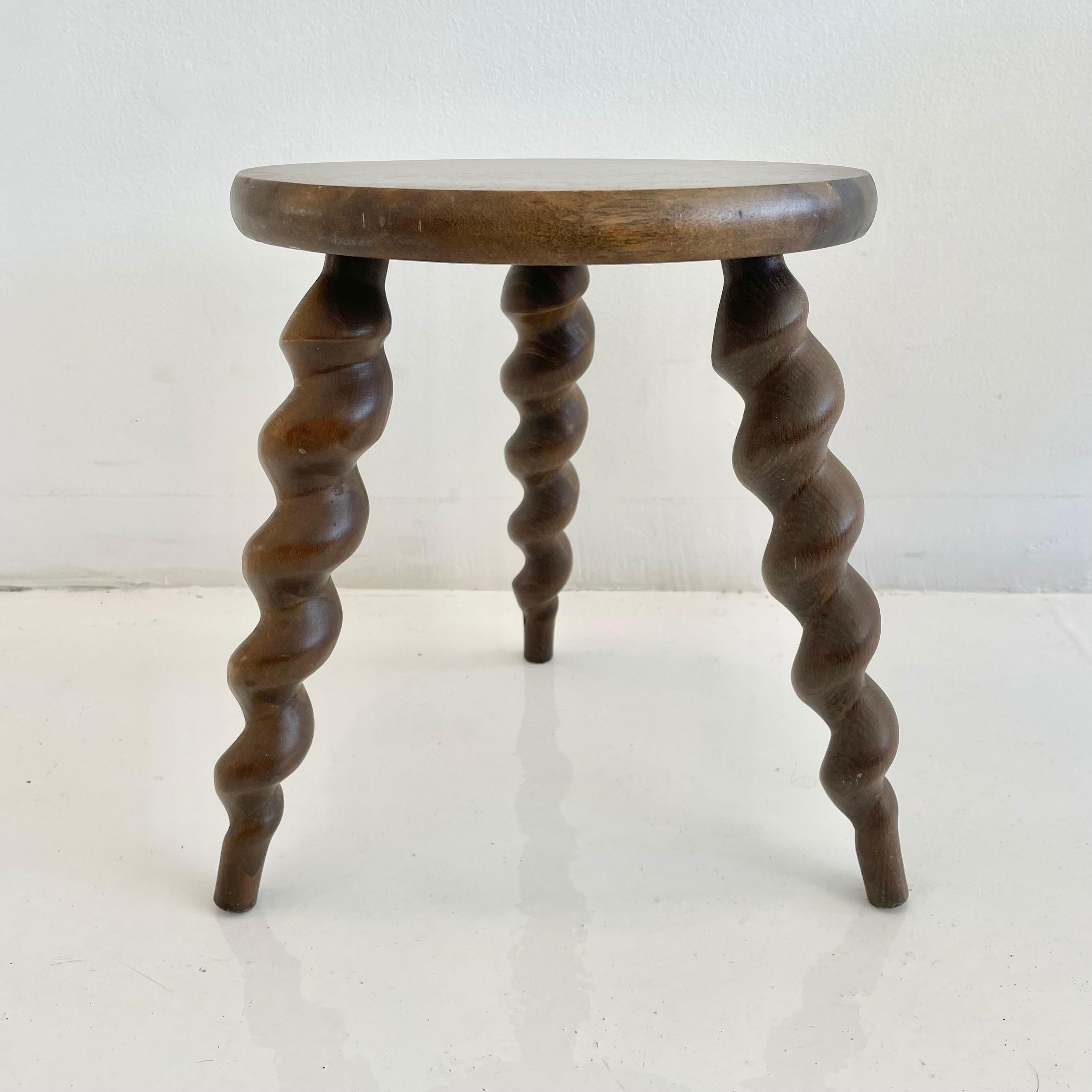 French Spiral Leg Stool In Good Condition In Los Angeles, CA