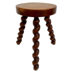 Vintage French Spiral Stool