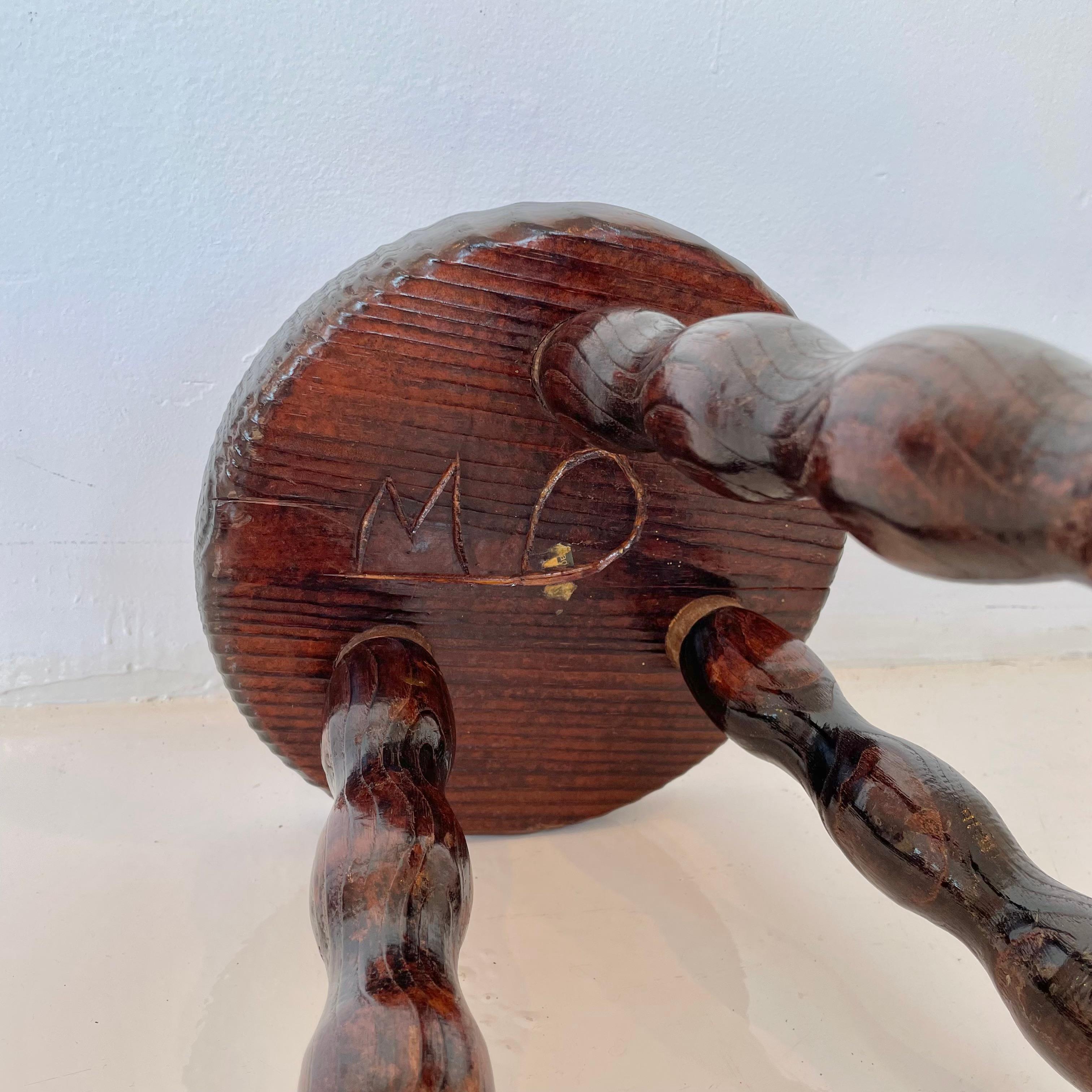 French Spiral Tripod Stool 5