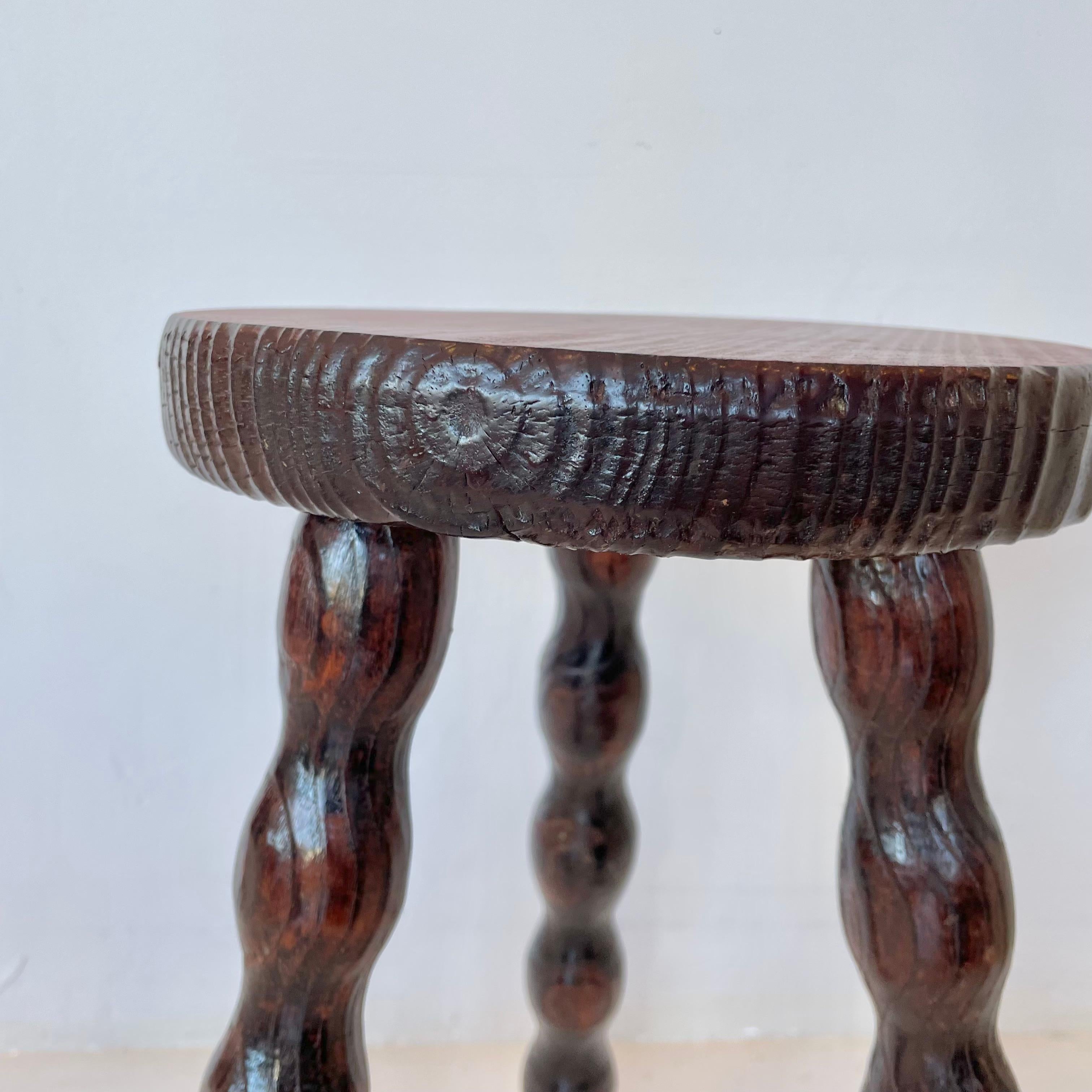French Spiral Tripod Stool 1
